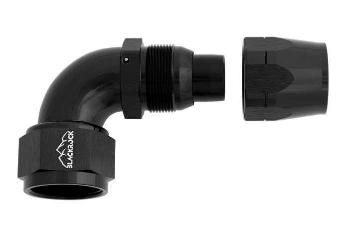 - 16 AN (16AN AN16) фитинг 90°, Full Flow серия BLACKROCK LAB ЧЁРНЫЙ A16-090-3BK