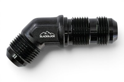 Адаптер П AN10 - П AN10, 45°, алюминий проход через кузов, BLACKROCK LAB, AF837-10BK