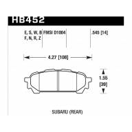Колодки тормозные HB452F.545 HAWK HPS задние Subaru Forester, Impreza, Legacy - Колодки тормозные HB452F.545 HAWK HPS задние Subaru Forester, Impreza, Legacy