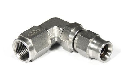 Фитинг мама M10*1,25 под прямой конус, 90°, вращающийся D-03 нерж. сталь, T03-69-M25,  BLACKROCK LAB