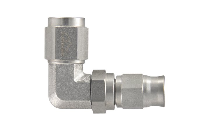 Фитинг мама M10*1,25 под прямой конус, 90°, вращающийся D-03 нерж. сталь, T03-69-M25,  BLACKROCK LAB