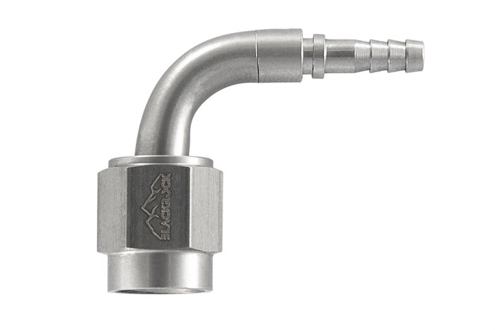 Фитинг мама AN-03 3/8X24 под прямой конус, 90°, D-03 нерж. сталь, crimp TC03-091-6, BLACKROCK LAB