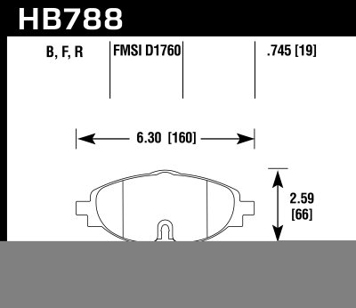 Колодки тормозные HB788B.745 HAWK HPS 5.0, перед VW GOLF VII; Passat 3G; AUDI TT FV3; A3 8V1