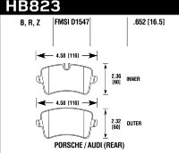 Колодки тормозные HB823B.652 HAWK HPS 5.0 задние Audi RS4 RS5; RS7; S7; S6; Porsche Macan