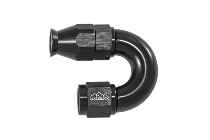 - 4 AN (4AN AN4) фитинг 180° D-04 Full Flow BLACKROCK LAB T04-180-3BK под тефлоновый шланг