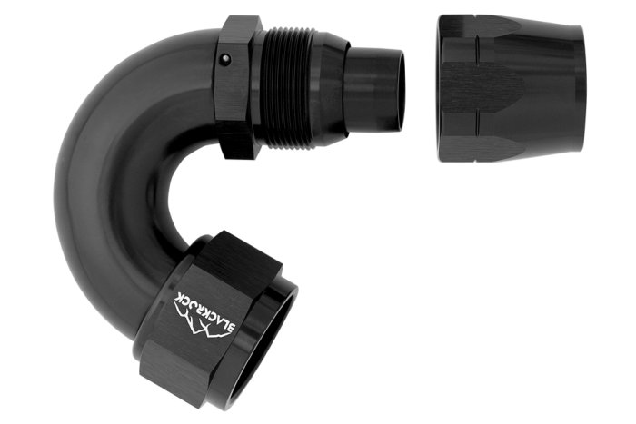 - 16 AN (16AN AN16) фитинг 150°, Full Flow серия BLACKROCK LAB ЧЁРНЫЙ A16-150-3BK