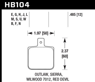 Колодки тормозные HB104N.485 HAWK HP Plus