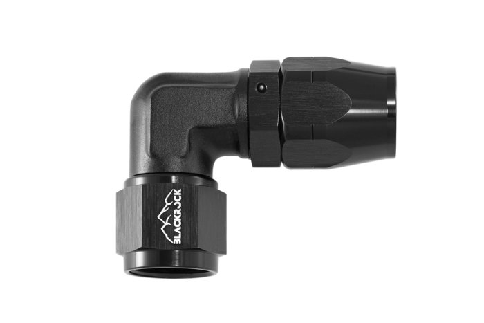 - 8 AN (8AN AN8) фитинг 90°, кованый, BLACKROCK LAB A08-090-6BK