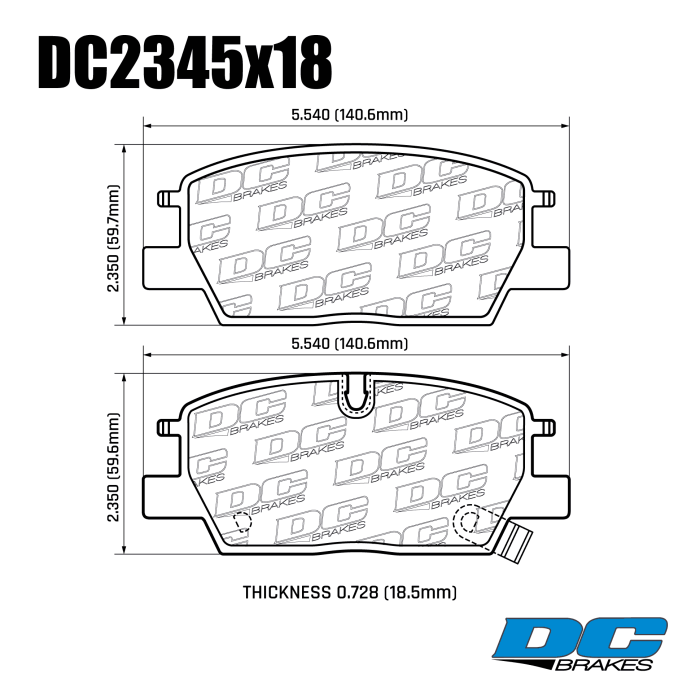 Колодки тормозные DC2345P18 DC brakes Street STR.S+, перед CHEVROLET MALIBU 2015-> ; EQUINOX 2017-> 