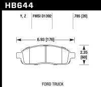 Колодки тормозные HB644Y.785 HAWK LTS Ford, F-150, 2008-2009