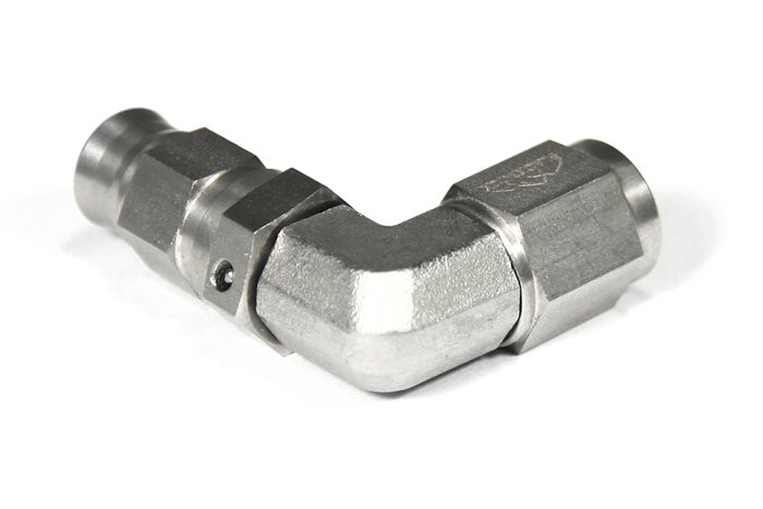 Фитинг мама AN-03 3/8X24 под прямой конус, 90°, D-03 нерж. сталь, T03-090-6, BLACKROCK LAB