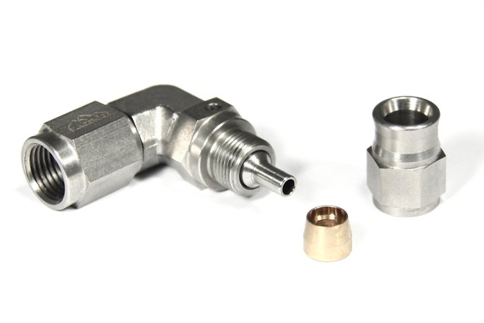 Фитинг мама AN-03 3/8X24 под прямой конус, 90°, D-03 нерж. сталь, T03-090-6, BLACKROCK LAB