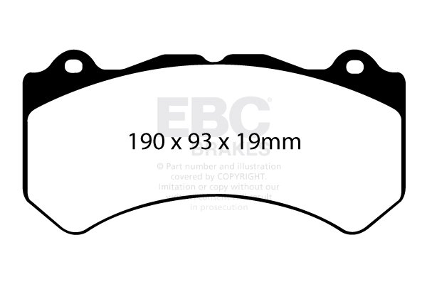 Колодки тормозные DP51983NDX EBC Bluestuff передние NISSAN Skyline GTR R35 2008-> ; HPB тип 6;