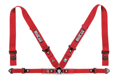 Ремень безопасности SPARCO 4 точки, 3-2&quot;, алюминиевый замок, FIA 8853/1998 красный, 04716M1RS