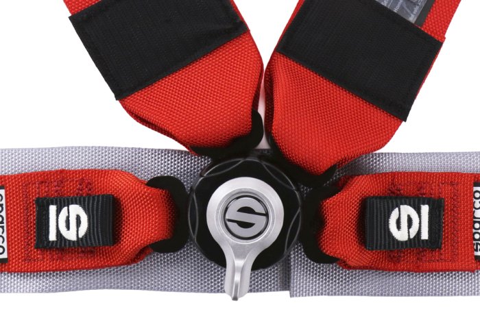 Ремень безопасности SPARCO 4 точки, 3-2", алюминиевый замок, FIA 8853/1998 красный, 04716M1RS
