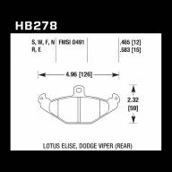 Колодки тормозные HB278F.583 HAWK HPS задние DODGE / RENAULT - Колодки тормозные HB278F.583 HAWK HPS задние DODGE / RENAULT