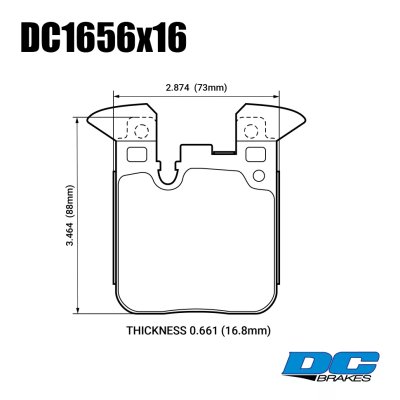 Колодки тормозные DC1656N16 DC Brakes RE26 задние BMW M4 F82, F32; M3 F80 F30; F20 F22 M-Performance