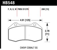 Колодки тормозные HB548D.510 HAWK ER-1 Brembo Renault Clio3 RS; Megane 2 Sport; Mazda MX5 ND перед