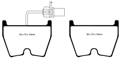 Колодки тормозные DP41513R EBC Yellowstuff DC1029; Brembo 8 поршней
