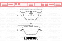 Колодки тормозные ESP0900 PowerStop EURO-STOP передние BMW 3' (E46), M3 (E46), 5 (E39), X3 (E83)