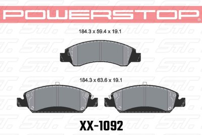 Колодки тормозные 23-1092 PowerStop Z23 передние CADILLAC Escalade; Chevrolet Tahoe 2009-2020