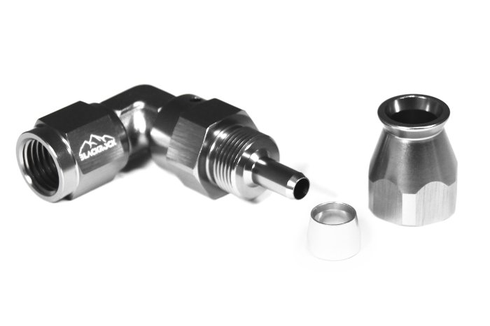 - 4 AN (4AN AN4) фитинг 90° D-04 60 серия нерж сталь BLACKROCK LAB T04-090-6 под тефлоновый шланг