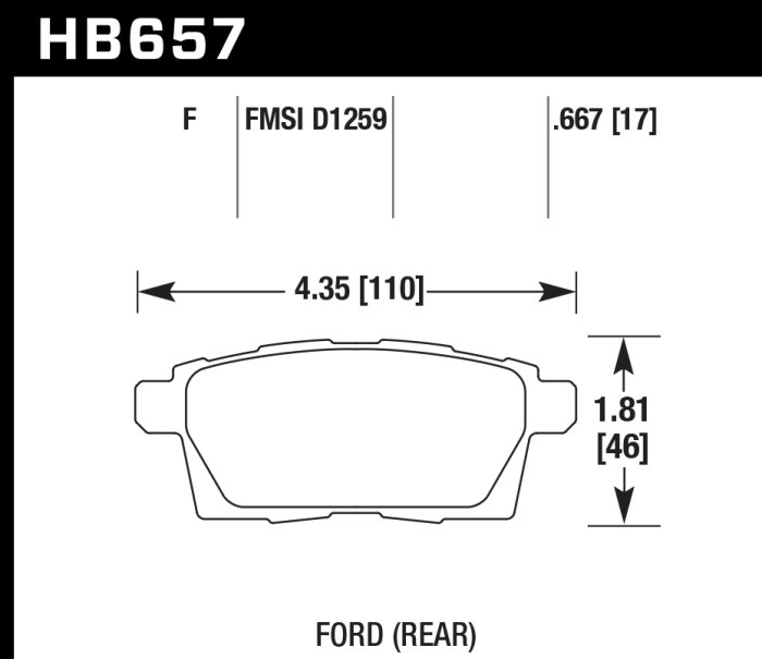 Колодки тормозные HB657F.667 HAWK HPS задние Mazda CX-7, CX-9