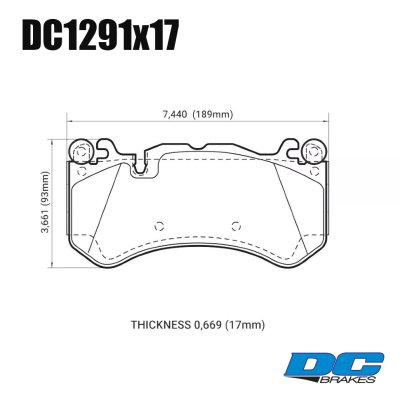 Колодки тормозные DC1291S17 DC Brakes R24 перед AUDI RS6 MK3 4F; RS7 4GA, AMG GL 63