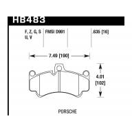 Колодки тормозные HB483F.635 HAWK HPS передние PORSCHE 911 (996), (997), GT2, GT3 Cup, CARRERA GT - Колодки тормозные HB483F.635 HAWK HPS передние PORSCHE 911 (996), (997), GT2, GT3 Cup, CARRERA GT