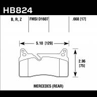 Колодки тормозные HB824Z.668 HAWK PC Mercedes-Benz SLS AMG  задние - Колодки тормозные HB824Z.668 HAWK PC Mercedes-Benz SLS AMG  задние