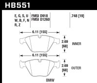 Колодки тормозные HB551D.748 HAWK ER-1