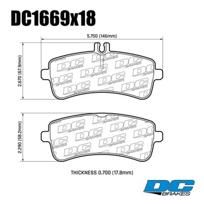Колодки тормозные DC1669S18 DC Brakes R24 RACING задние Mercedes AMG GT X290