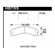 Колодки тормозные HB705P.776 HAWK SD Chevrolet Silverado 2011-2013 - Колодки тормозные HB705P.776 HAWK SD Chevrolet Silverado 2011-2013