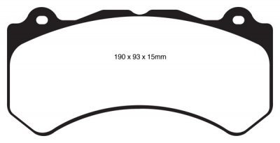 Колодки тормозные DP41853R EBC Yellowstuff DC1405; перед Jeep SRT8 2012-2014, AUDI 4F RS6 (BREMBO)