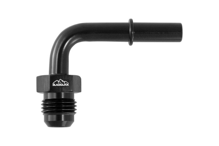Фитинг AN-06 - 5/16" (8mm) быстросъём, 90° папа, BLACKROCK LAB L06-516-M090BK