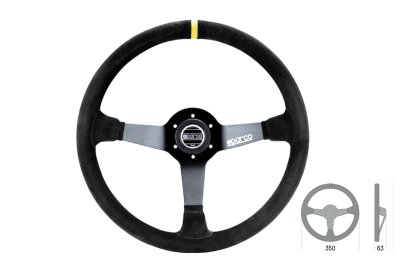 Руль, замша, диаметр 350 mm, вылет 63 mm, SPARCO R345 015R345MSN