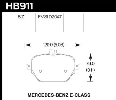 Колодки тормозные HB911B.654 Street 5.0 задние E63 AMG; E53 AMG; E43 AMG; E400; CLS53 AMG 2017-&gt;