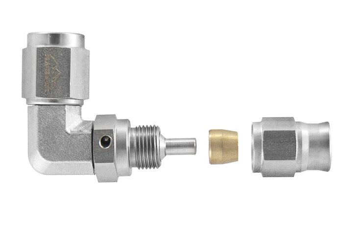 Фитинг мама AN-03 3/8X24 под прямой конус, 90°, D-03 сталь, T03-090-6ST, BLACKROCK LAB