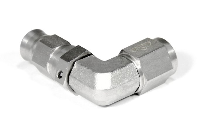 Фитинг мама AN-03 3/8X24 под прямой конус, 90°, D-03 сталь, T03-090-6ST, BLACKROCK LAB