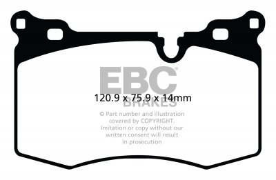 Колодки тормозные DP41854R EBC Yellowstuff HB640; передние MINI 2009-&gt; JOHN COOPER WORKS
