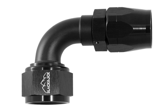 - 12 AN (12AN AN12) фитинг 90°, 20 серия Cutter Style, BLACKROCK LAB A12-090-2BK