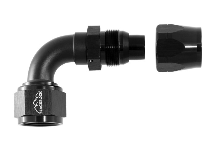 - 12 AN (12AN AN12) фитинг 90°, 20 серия Cutter Style, BLACKROCK LAB A12-090-2BK