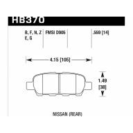 Колодки тормозные HB370F.559 HAWK HPS задние INFINITI FX / G / M ; Nissan 350Z - Колодки тормозные HB370F.559 HAWK HPS задние INFINITI FX / G / M ; Nissan 350Z