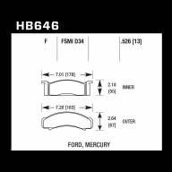 Колодки тормозные HB646F.526 HAWK HPS - Колодки тормозные HB646F.526 HAWK HPS