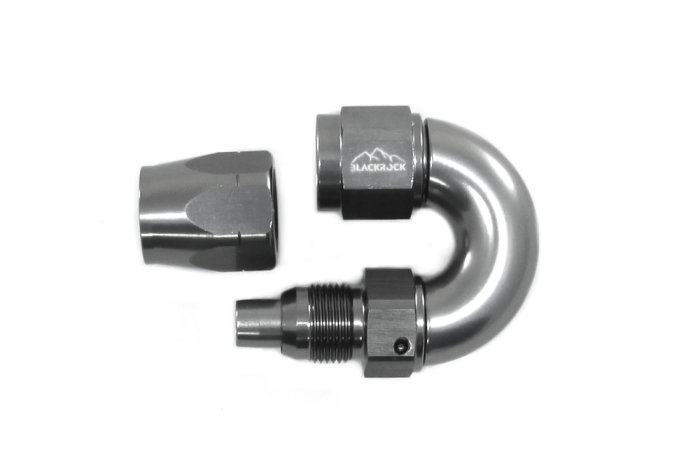 - 6 AN (6AN AN6) фитинг 180°, Full Flow серия BLACKROCK LAB A06-180-3Ti