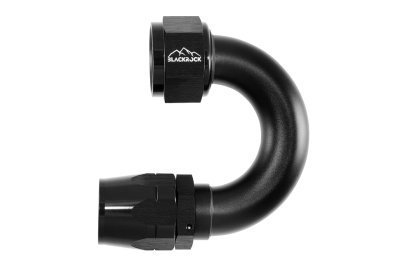 - 12 AN (12AN AN12) фитинг 180°, 20 серия Cutter Style, BLACKROCK LAB A12-180-2BK