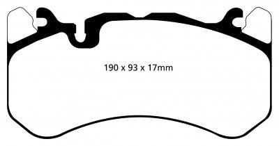 Колодки тормозные DP42081R EBC Yellowstuff DC1291;  перед AUDI RS6 MK3 4F; RS7 4GA, AMG GL 63