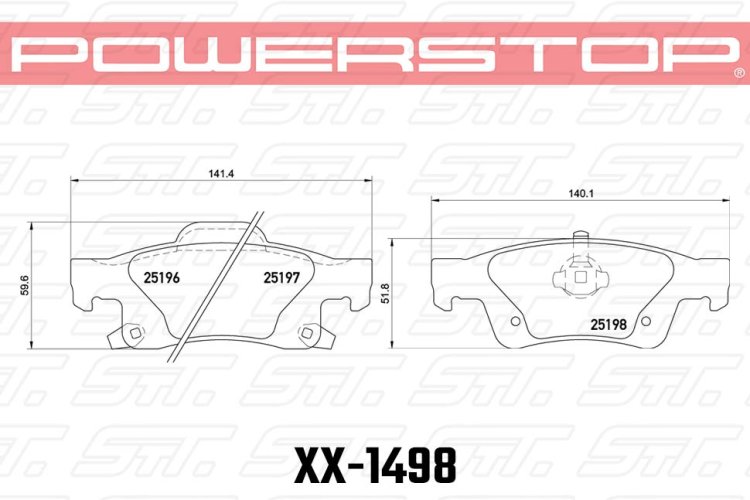 Колодки тормозные 23-1498 PowerStop Z23 задние Jeep Grand Cherokee WK2