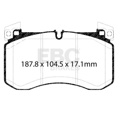 Колодки тормозные DP42409R EBC Yellowstuff перед MB GLE; GLS Sport тормоза; AMG G63 W463