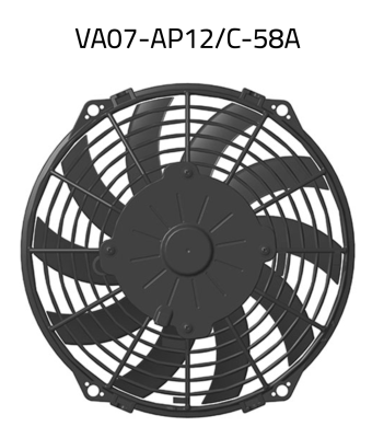 Вентилятор втягивающий (за радиатором) 9" (225mm) 1060 м3/ч SPAL VA07-AP12/C-58A